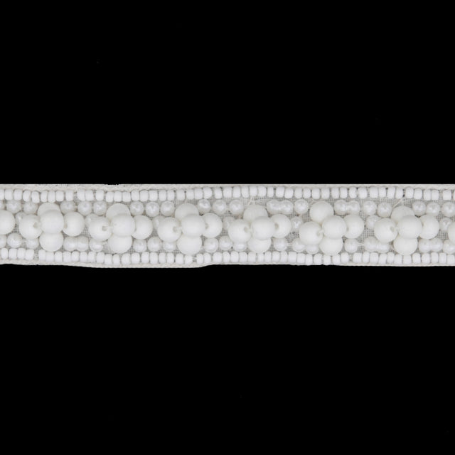 0.625 White Pearls Beaded Trim