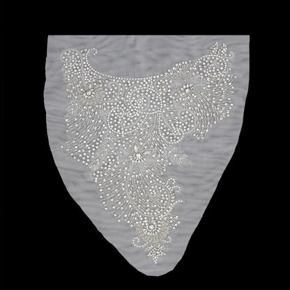 Silver Rhinestone Neck Applique