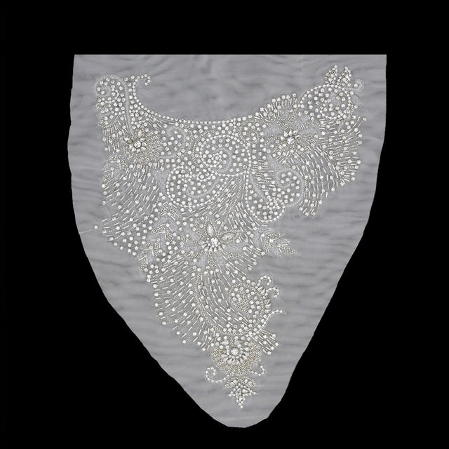 Silver Rhinestone Neck Applique