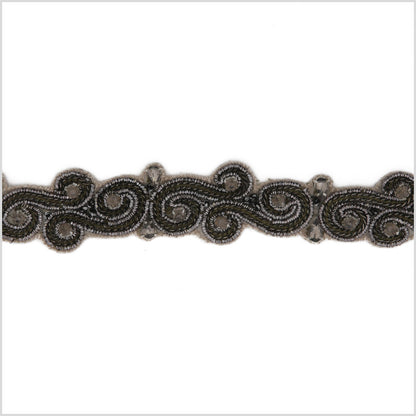 1 Gunmetal Beaded Rhinestone Trim
