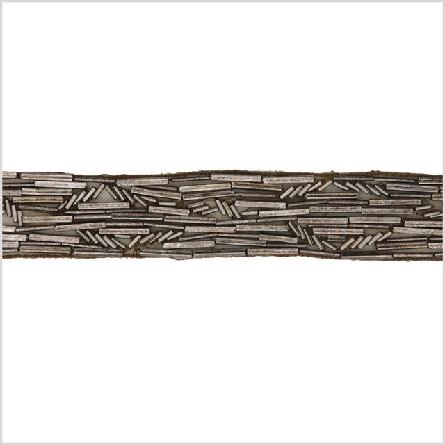 1" Gunmetal Beaded Rhinestone Trim