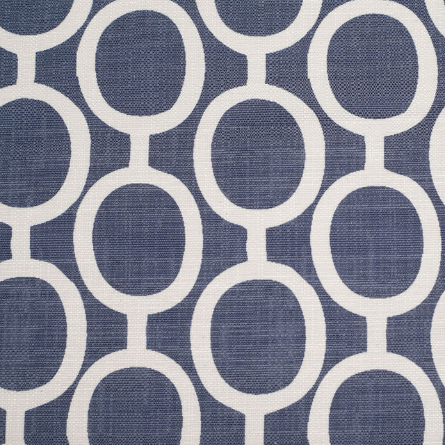 Spanish Denim/White Geometric Poly/Cotton Canvas