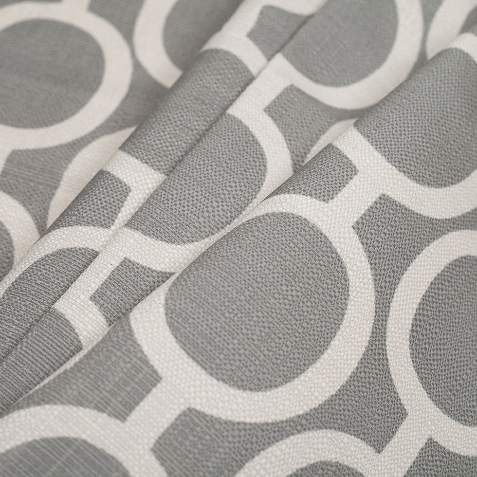 Spanish Gray/White Geometric Poly/Cotton Canvas Folded