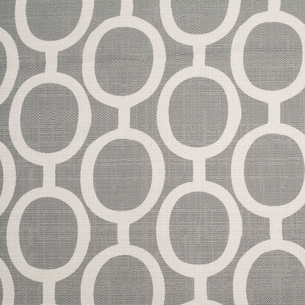 Spanish Gray/White Geometric Poly/Cotton Canvas