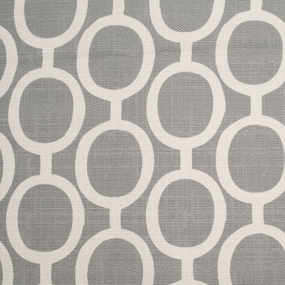 Spanish Gray/White Geometric Poly/Cotton Canvas