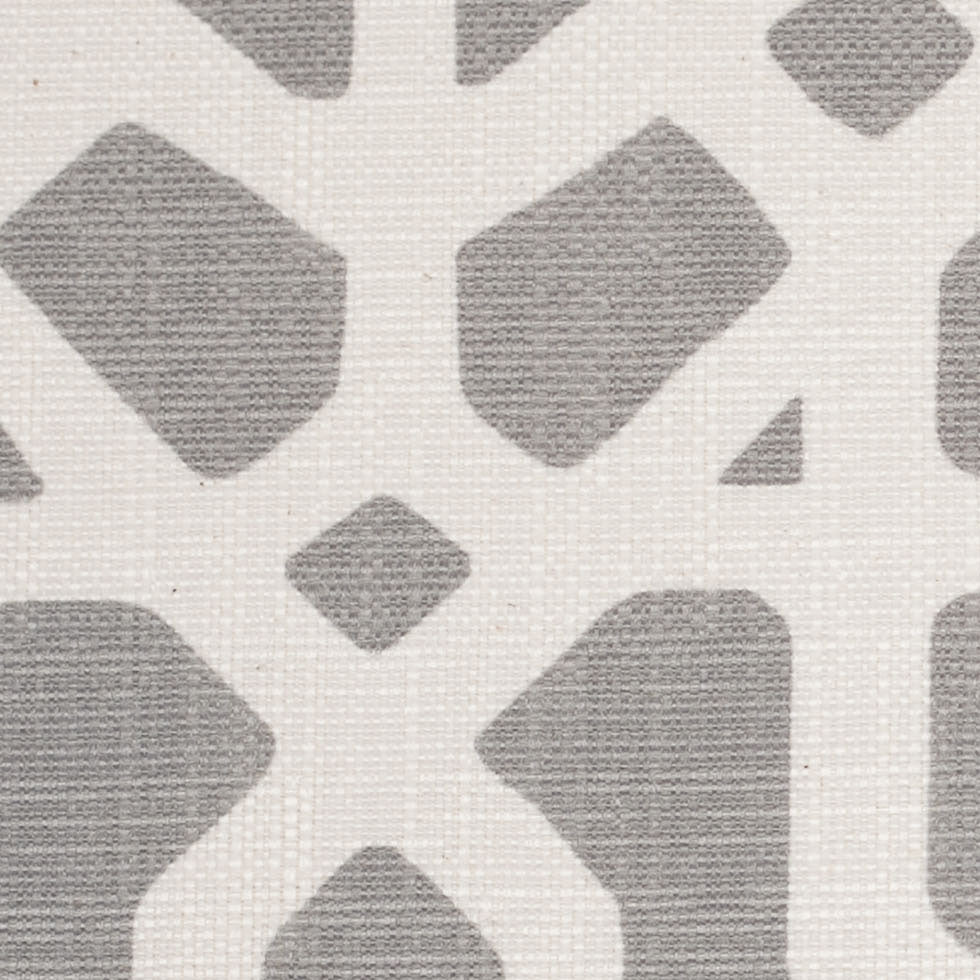 Spanish Gray/White Geometric Poly/Cotton Canvas - Detail
