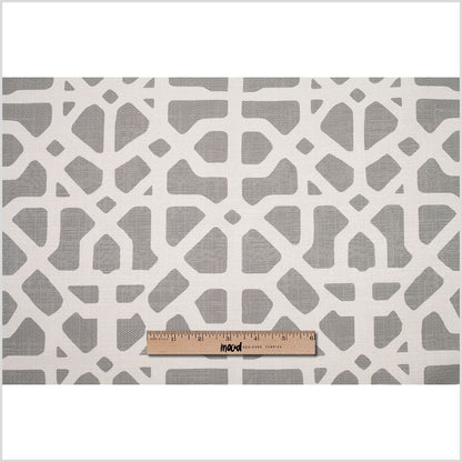 Spanish Gray/White Geometric Poly/Cotton Canvas - Full