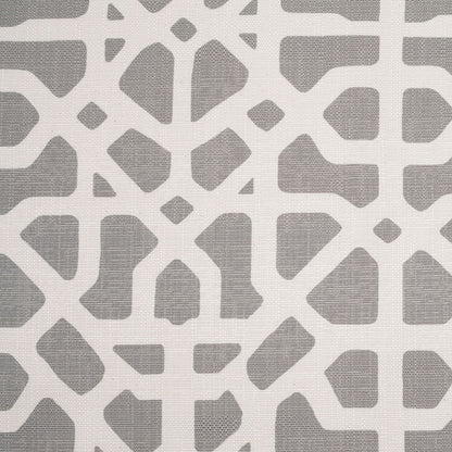 Spanish Gray/White Geometric Poly/Cotton Canvas
