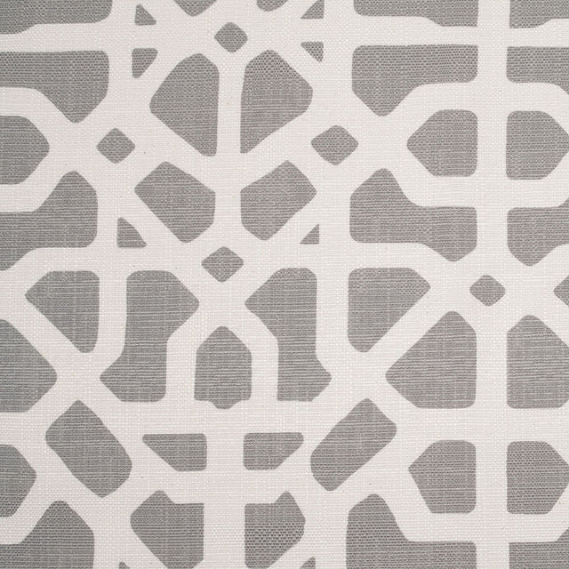 Spanish Gray/White Geometric Poly/Cotton Canvas