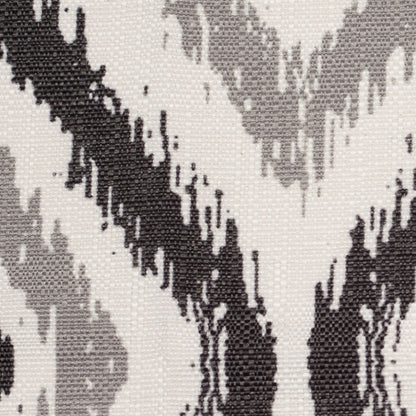 Spanish Black/Gray Ikat-Like Geometric Poly/Cotton Canvas - Detail