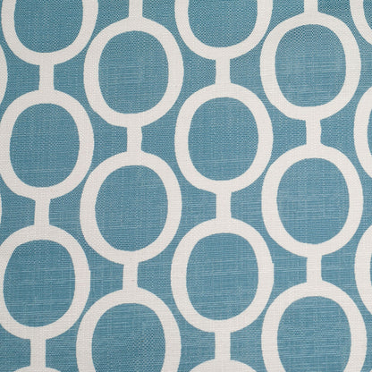Spanish Blue/White Geometric Poly/Cotton Canvas