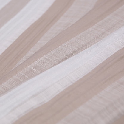Indian Ivory/Beige Striped Poly/Cotton Brocade Folded