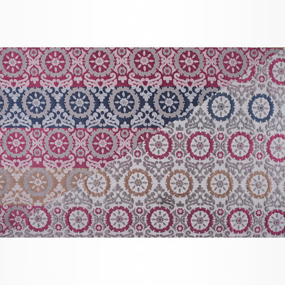 Gray and Pink Floral Brocade Full
