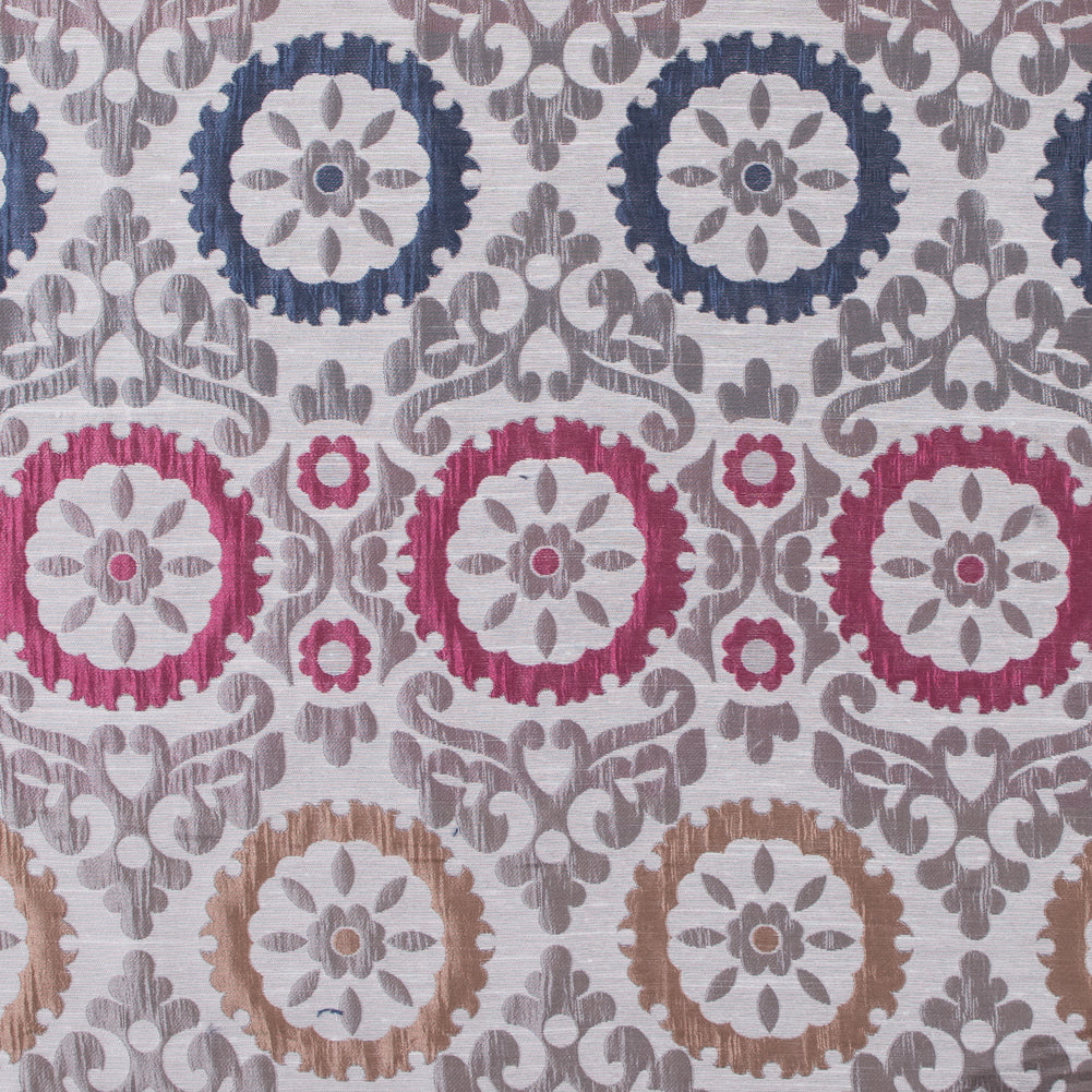 Gray and Pink Floral Brocade