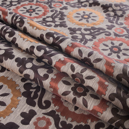 Brown, Gold and Copper Floral Brocade - Folded