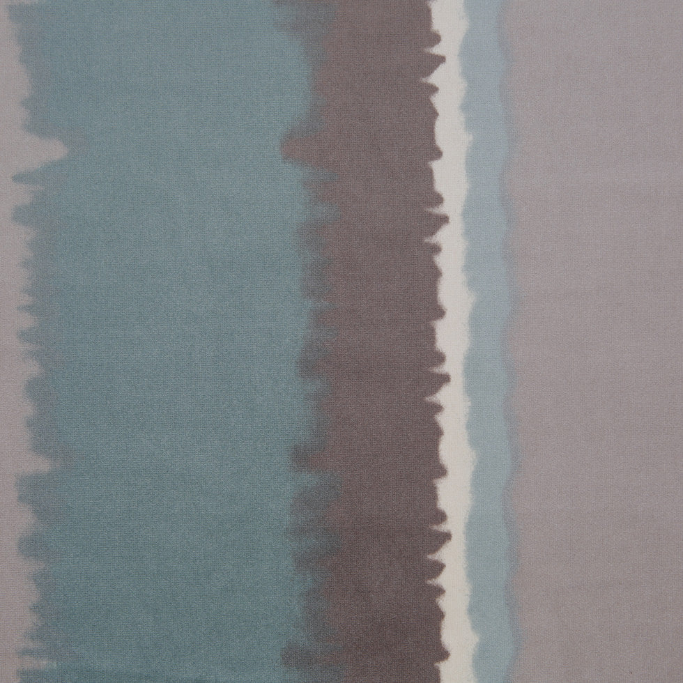 Aqua Abstract Stripes Cotton-Modal Velvet Print