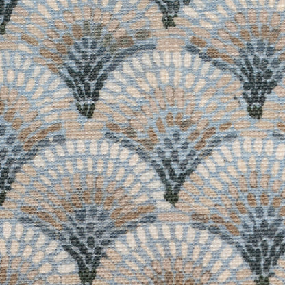 Spanish Blue/Gray Geometric Poly/Cotton Canvas Detail