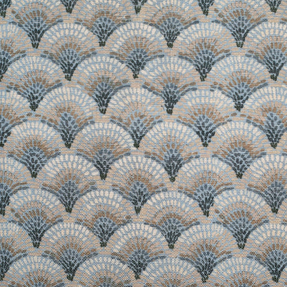 Spanish Blue/Gray Geometric Poly/Cotton Canvas