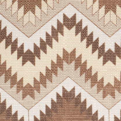 Spanish Beige/Brown Geometric Poly/Cotton Canvas - Detail