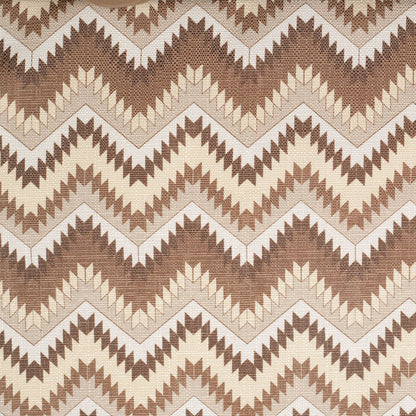 Spanish Beige/Brown Geometric Poly/Cotton Canvas