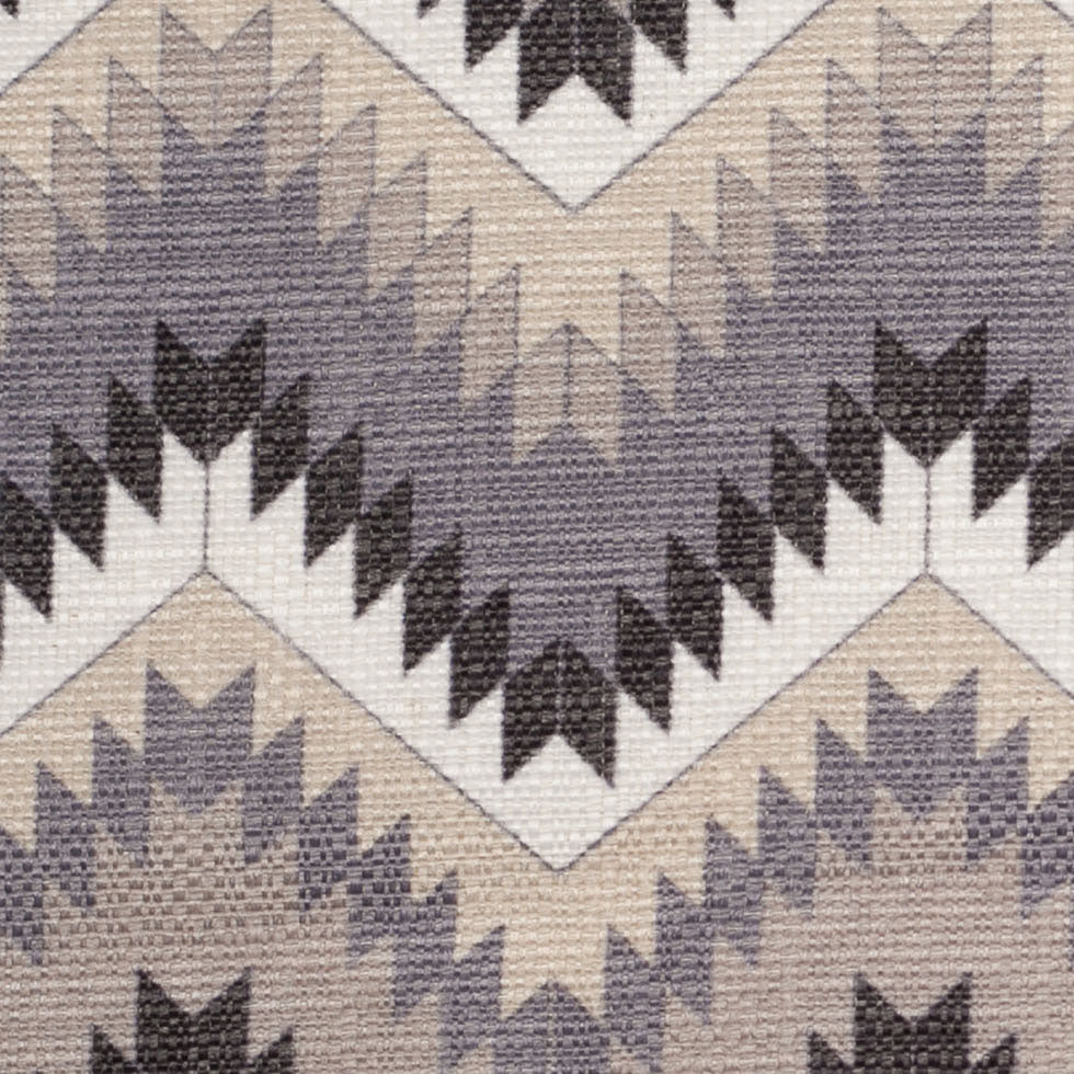 Spanish Navy/Beige Geometric Poly/Cotton Canvas - Detail