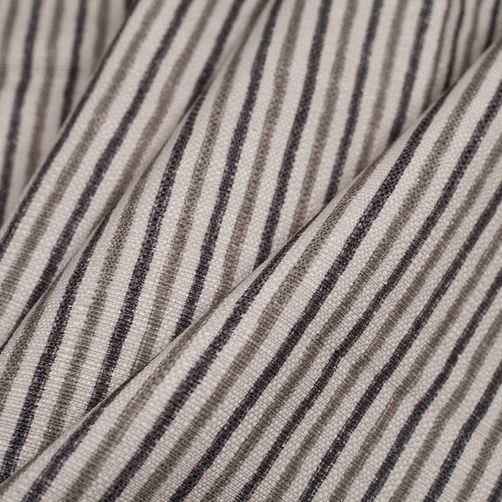 Spanish Gray Striped Poly/Cotton Canvas Folded