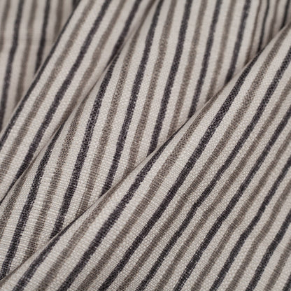 Spanish Gray Striped Poly/Cotton Canvas Folded