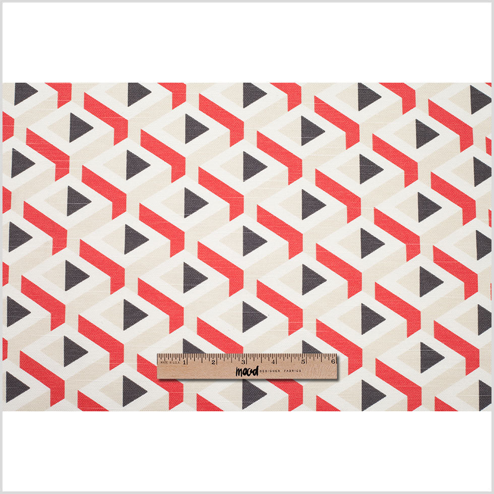 Spanish Red Geometric Woven - Full