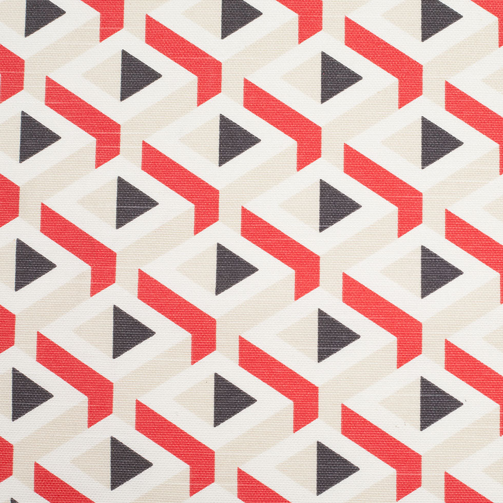 Spanish Red Geometric Woven