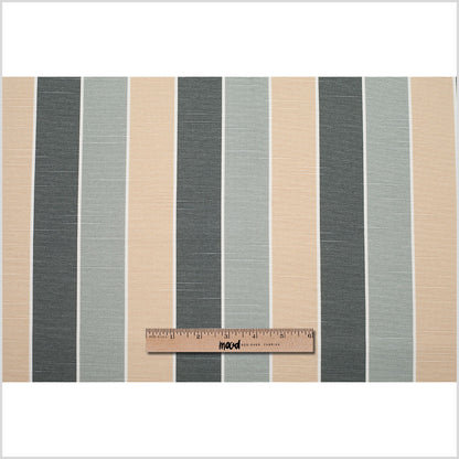 Spanish Gray-1 Striped Poly-Cotton Woven - Full