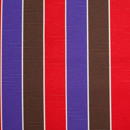 Spanish Red/Purple/Brown Striped Poly-Cotton Woven