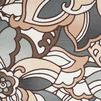 Spanish Gray/Brown Floral Woven