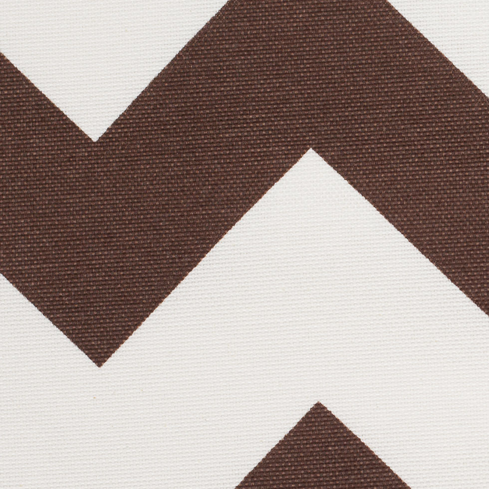 Spanish Espresso/White Geometric Poly-Cotton Woven - Detail