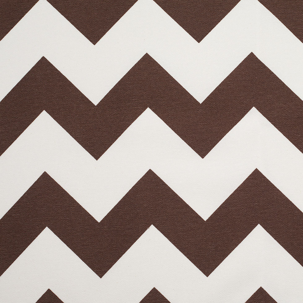 Spanish Espresso/White Geometric Poly-Cotton Woven