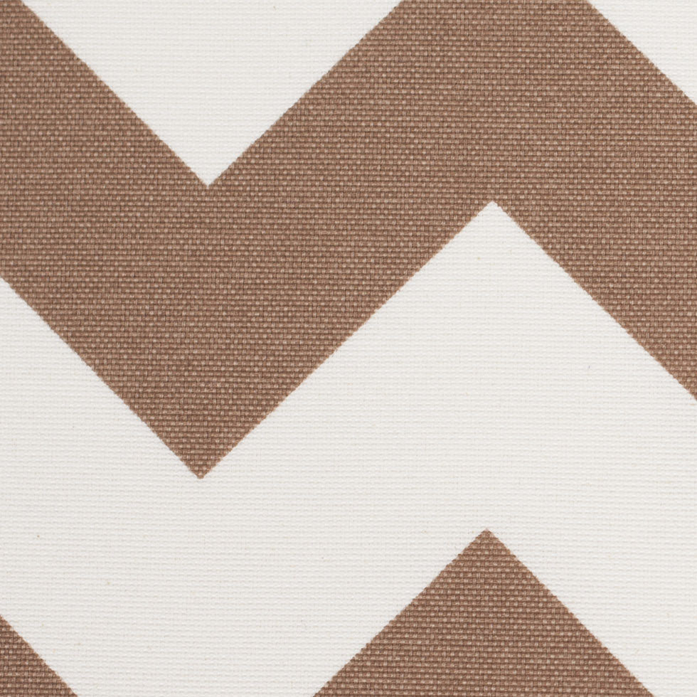 Spanish Mocha/White Geometric Poly-Cotton Woven - Detail