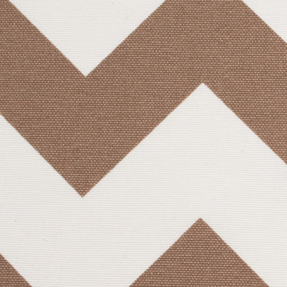 Spanish Mocha/White Geometric Poly-Cotton Woven - Detail