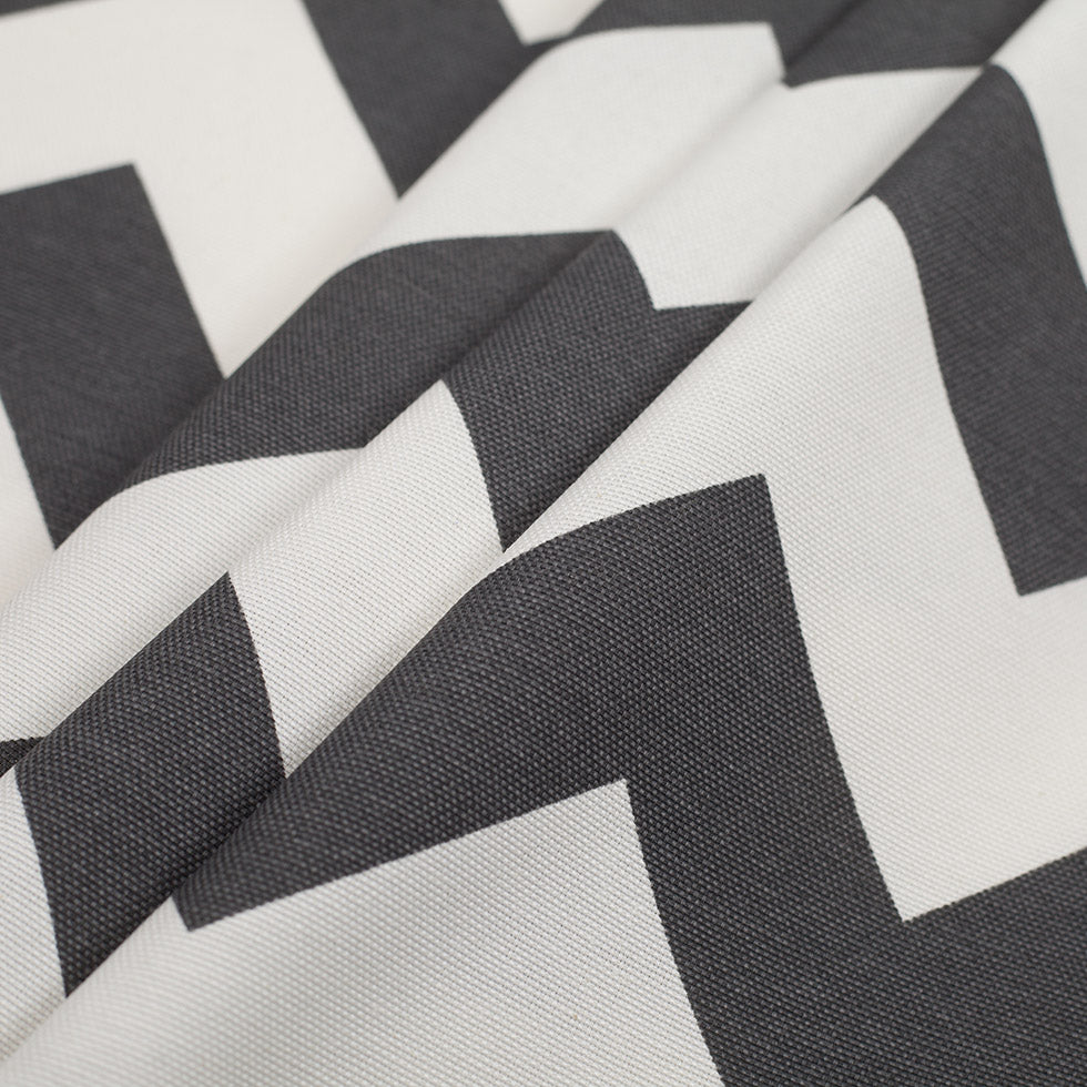 Spanish Gray/White Geometric Poly-Cotton Woven Folded
