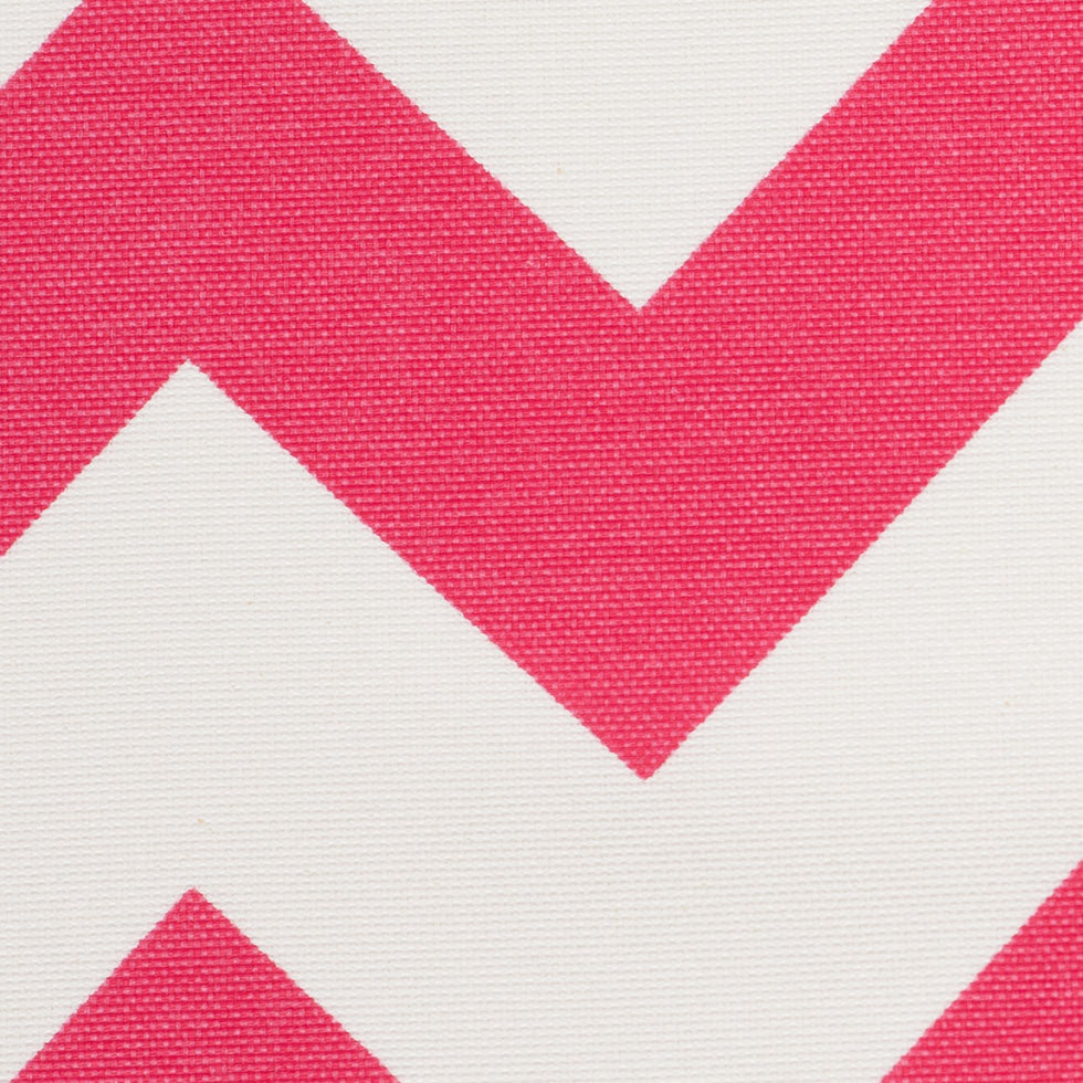Spanish Pink/White Geometric Poly-Cotton Woven - Detail