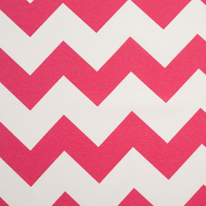 Spanish Pink/White Geometric Poly-Cotton Woven