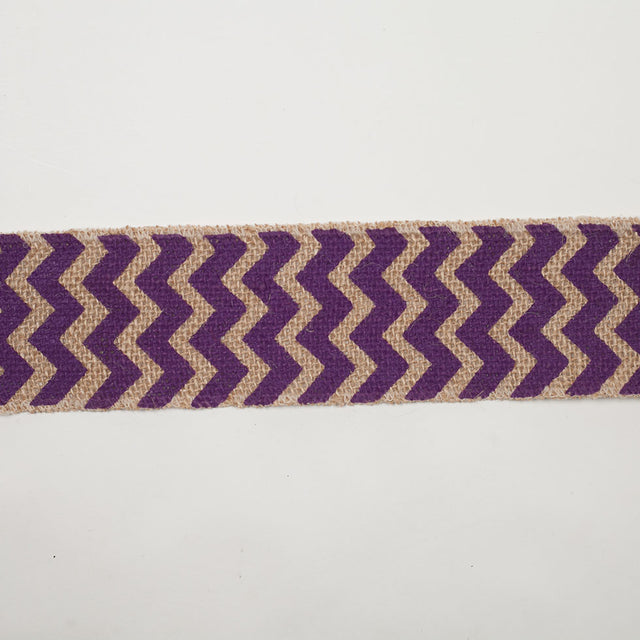 2.5 Purple Jute Chrevron Woven Trim