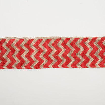 2.5 Red Jute Chrevron Woven Trim