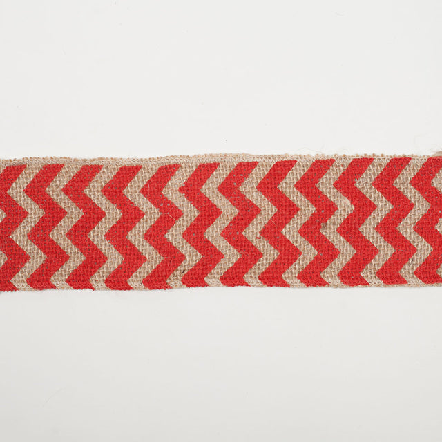 2.5 Red Jute Chrevron Woven Trim
