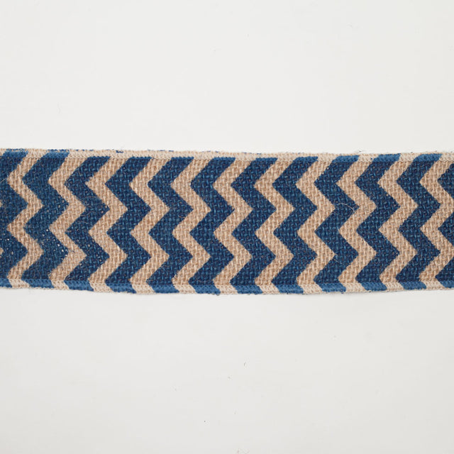 2.5" Navy Blue Jute Chrevron Woven Trim