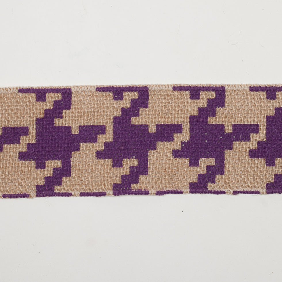 2.5 Purple Jute Houndstooth Woven Trim - Detail
