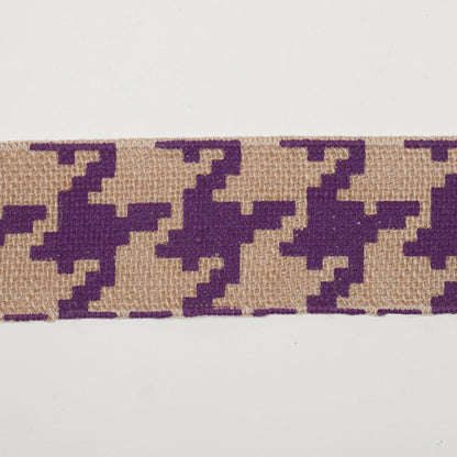 2.5 Purple Jute Houndstooth Woven Trim - Detail