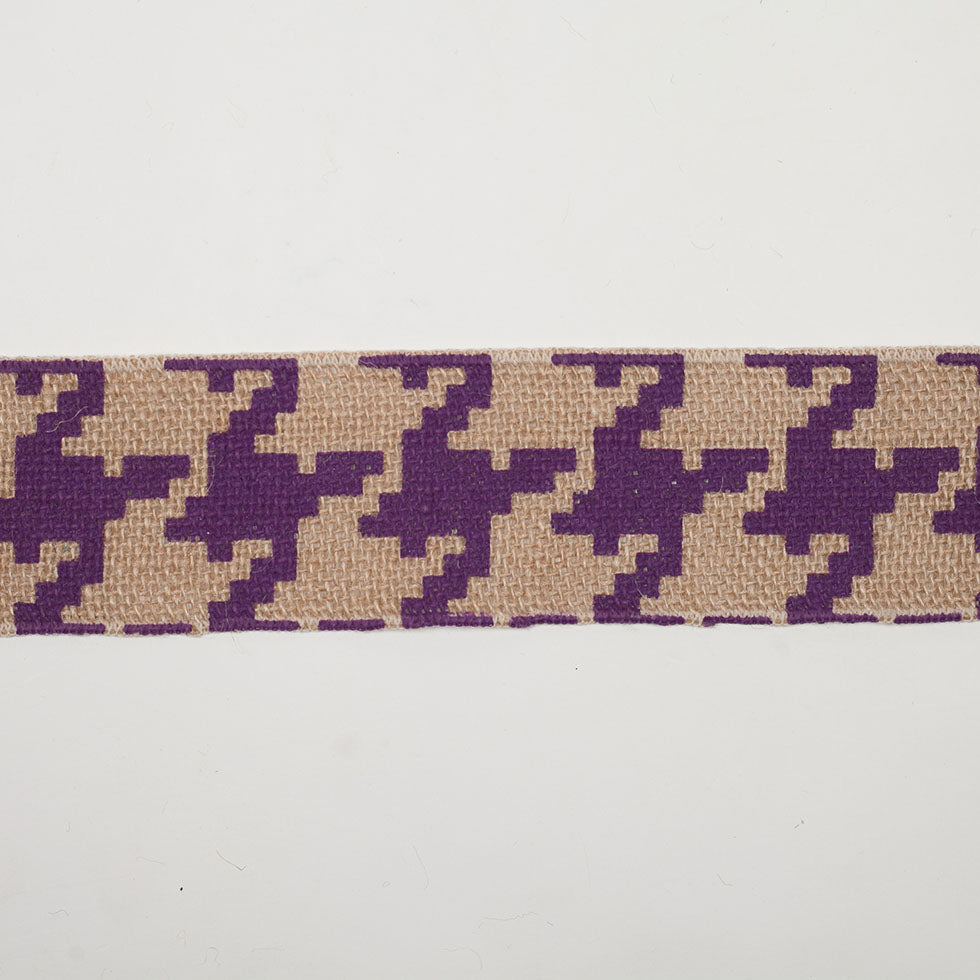 2.5 Purple Jute Houndstooth Woven Trim
