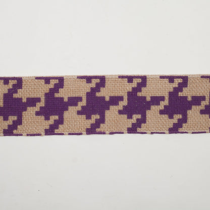 2.5 Purple Jute Houndstooth Woven Trim