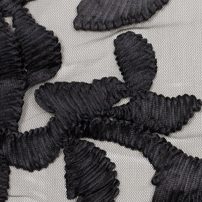 Black Ribbon Embroidered Netting Detail