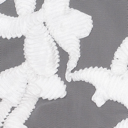 White Ribbon Embroidered Netting Detail