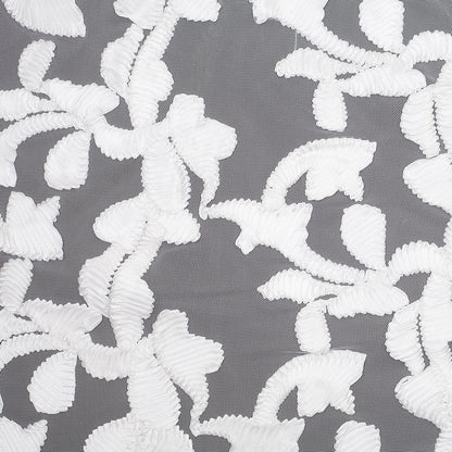 White Ribbon Embroidered Netting